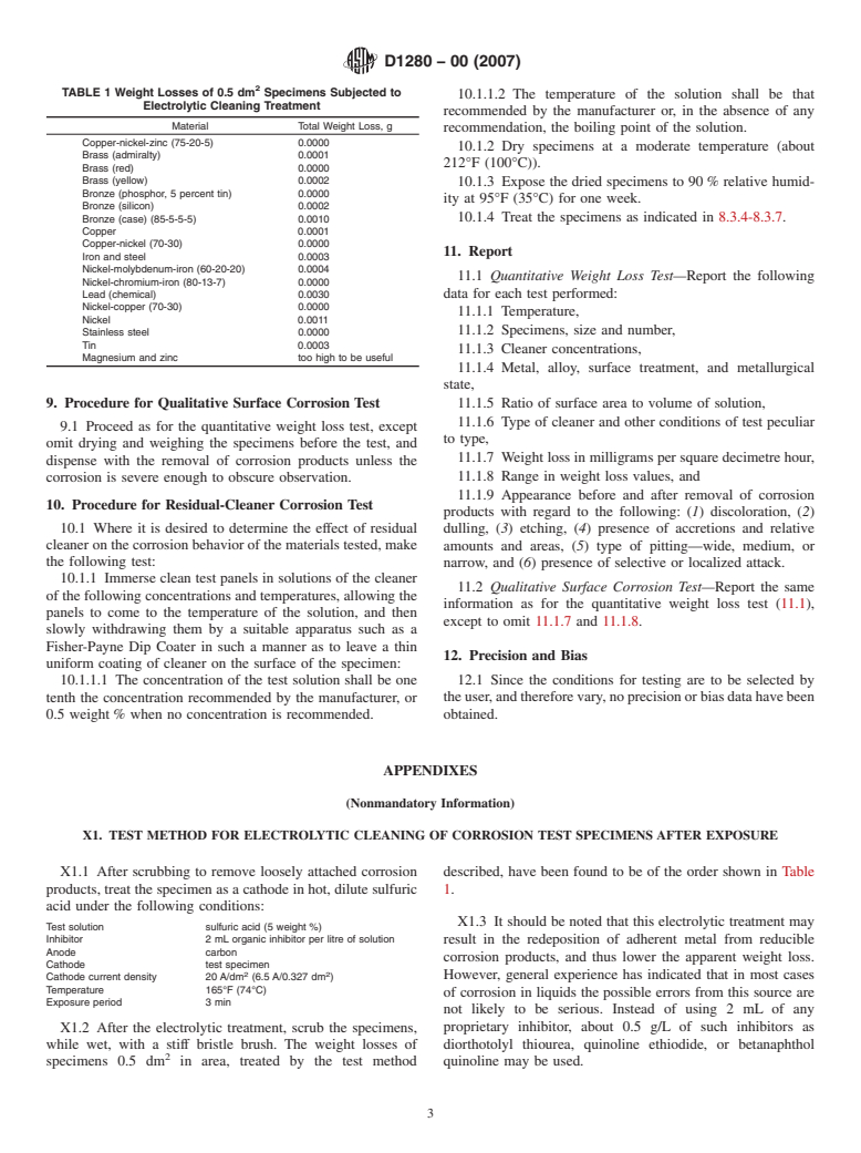 ASTM D1280-00(2007) - Standard Guide for Total Immersion Corrosion Test for Soak Tank Metal Cleaners