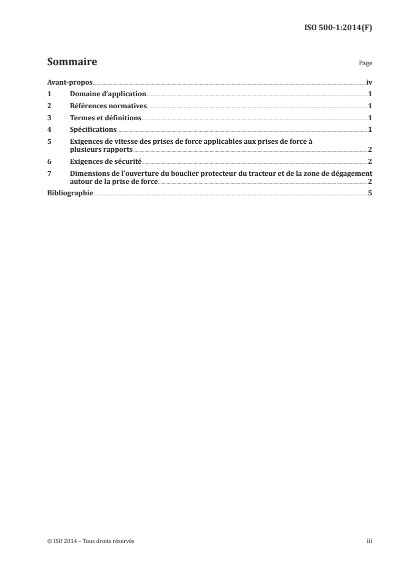 ISO 500-1:2014 - Tracteurs agricoles — Prises de force montées à l'arrière des types 1, 2, 3 et 4 — Partie 1: Spécifications générales, exigences de sécurité, dimensions du bouclier protecteur et de la zone de dégagement
Released:3/18/2014