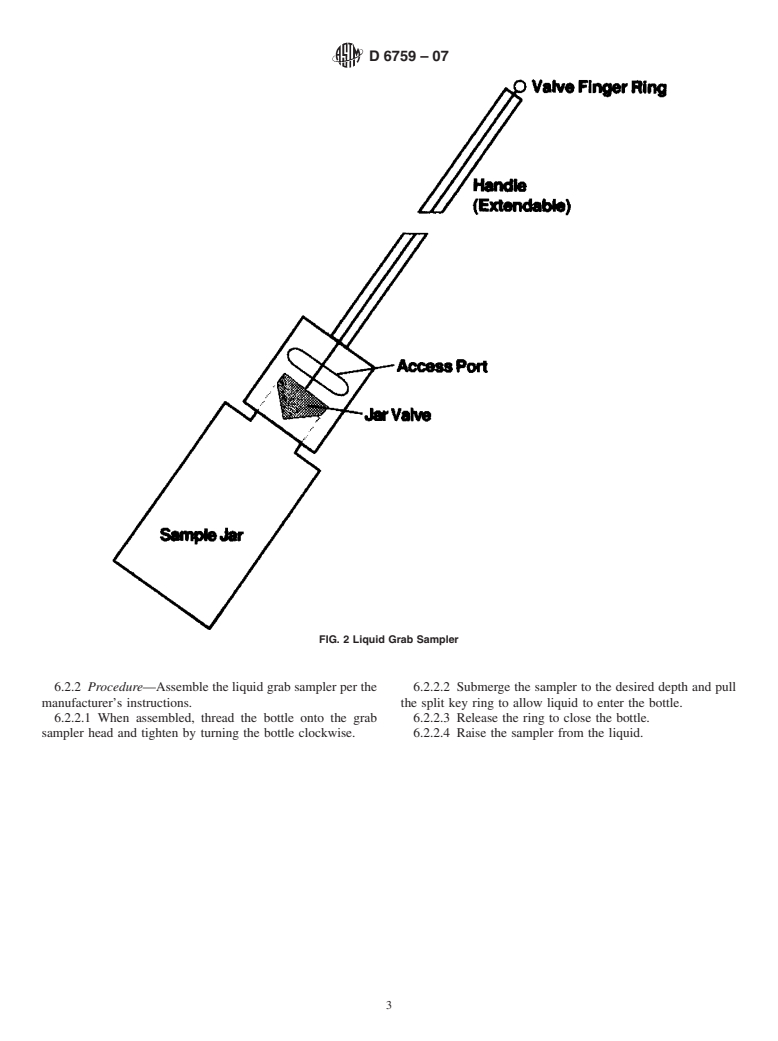 ASTM D6759-07 - Standard Practice for Sampling Liquids Using Grab and Discrete Depth Samplers