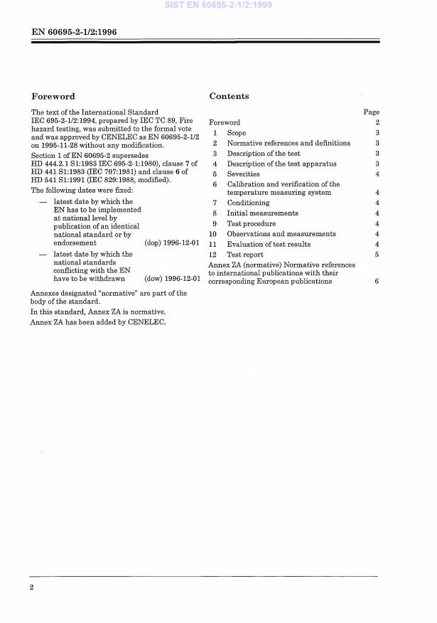 EN 60695-2-1/2:1996 EN 60695-2-1/2:1999 - Page 4 preview