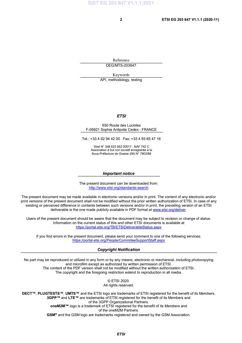 SIST EG 203 647 V1.1.1:2021 SIST EG 203 647 V1.1.1:2021 - Page 4 preview