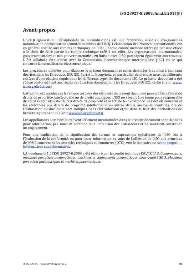 ISO 28927-8:2009/Amd 1:2015 - Polisseuses, forces d'avance modifiées