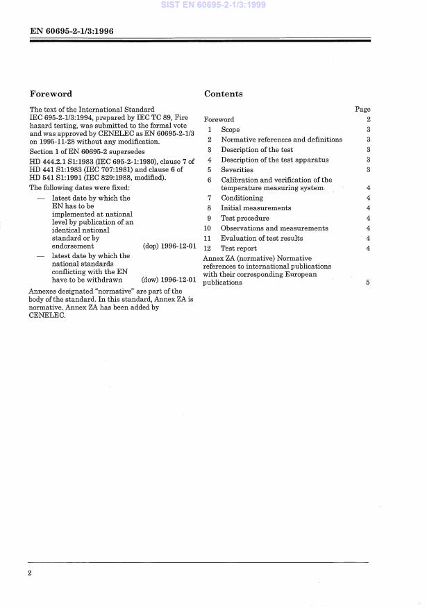 EN 60695-2-1/3:1996 EN 60695-2-1/3:1999 - Page 4 preview