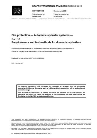 ISO 6182-10:2014 - Fire protection -- Automatic sprinkler systems