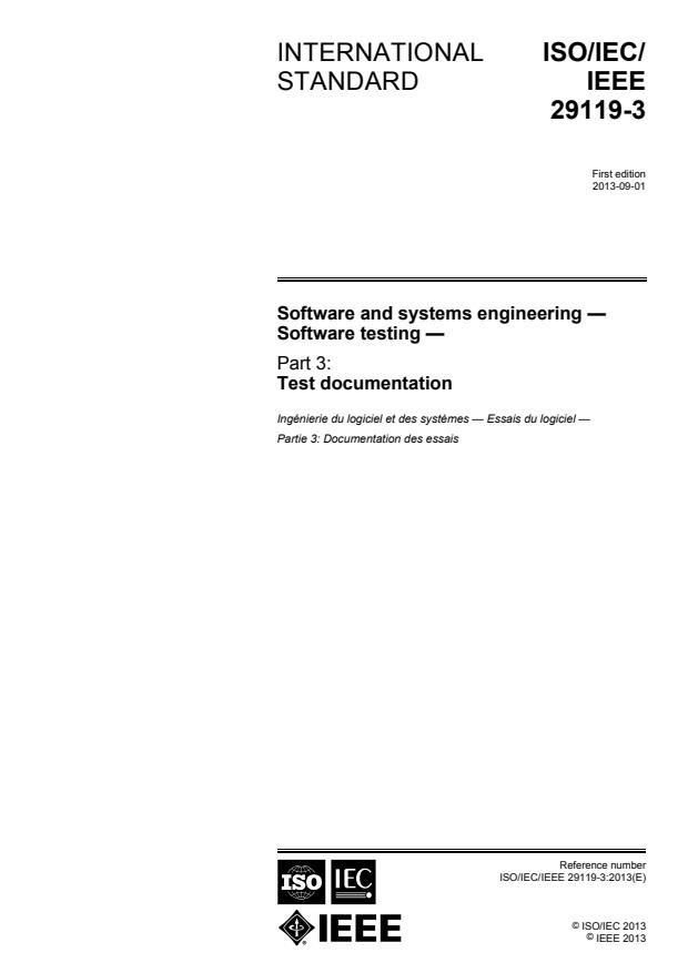 ISO/IEC/IEEE 29119-3:2013 - Software and systems engineering -- Software testing