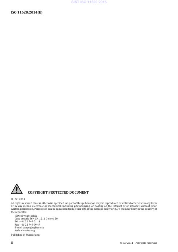 ISO 11620:2014 ISO 11620:2015 - Page 4 preview
