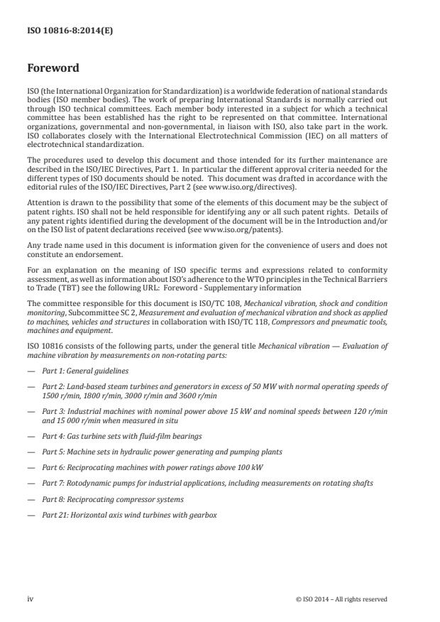 ISO 10816-8:2014 ISO 10816-8:2014 - Mechanical vibration -- Evaluation of machine vibration by measurements on non-rotating parts - Page 4 preview
