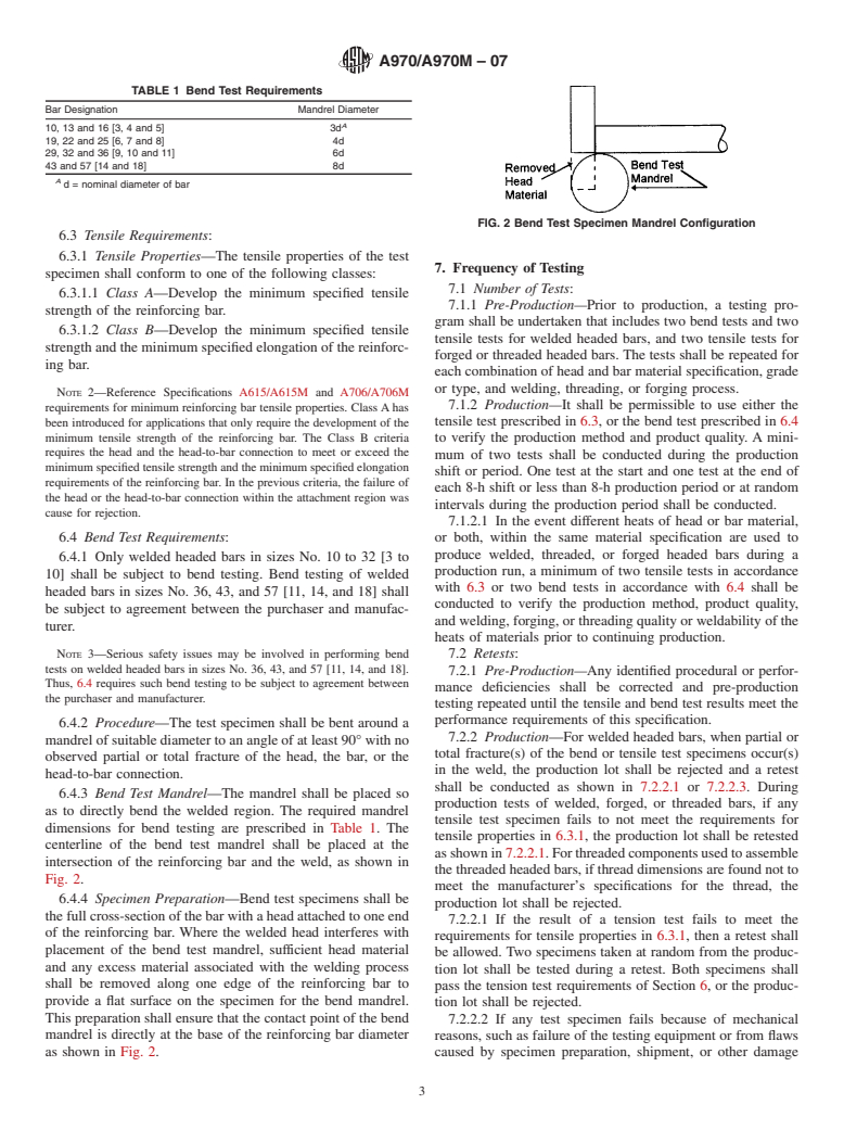 ASTM A970/A970M-07 - Standard Specification for Headed Steel Bars for Concrete Reinforcement