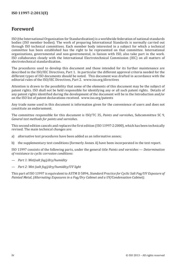 ISO 11997-2:2013 ISO 11997-2:2013 - Paints and varnishes -- Determination of resistance to cyclic corrosion conditions - Page 4 preview