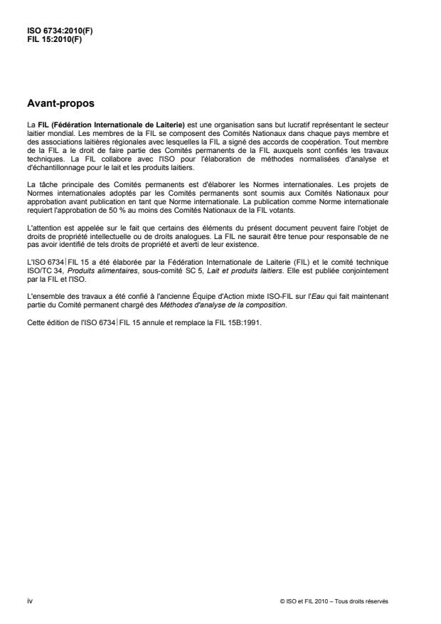 ISO 6734:2010 ISO 6734:2010 - Lait concentré sucré -- Détermination de la matiere seche (Méthode de référence) - Page 4 preview