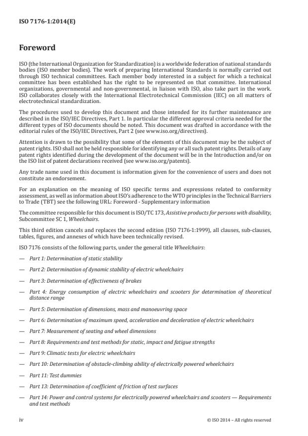 ISO 7176-1:2014 ISO 7176-1:2014 - Wheelchairs - Page 4 preview