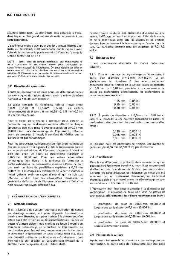 ISO 1143:1975 ISO 1143:1975 - Métaux -- Essais de fatigue par flexion rotative de barreaux - Page 4 preview