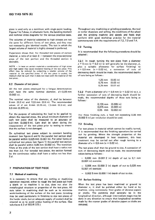 ISO 1143:1975 ISO 1143:1975 - Metals -- Rotating bar bending fatigue testing - Page 4 preview