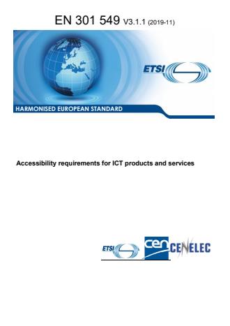 ETSI EN 301 549 V3.1.1 (2019-11) - Accessibility requirements for ICT products and services