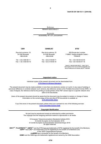 ETSI EN 301 549 V3.1.1 (2019-11) ETSI EN 301 549 V3.1.1 (2019-06) - Accessibility requirements for ICT products and services - Page 2 preview