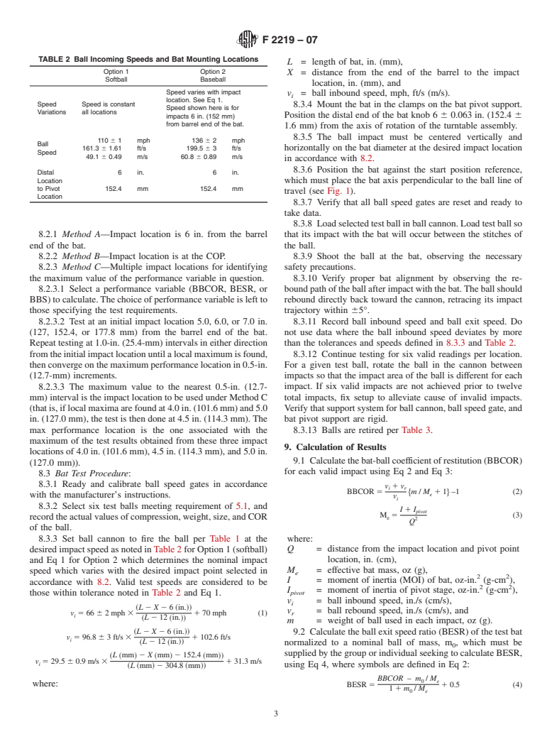 ASTM F2219-07 - Standard Test Methods for Measuring High-Speed Bat Performance