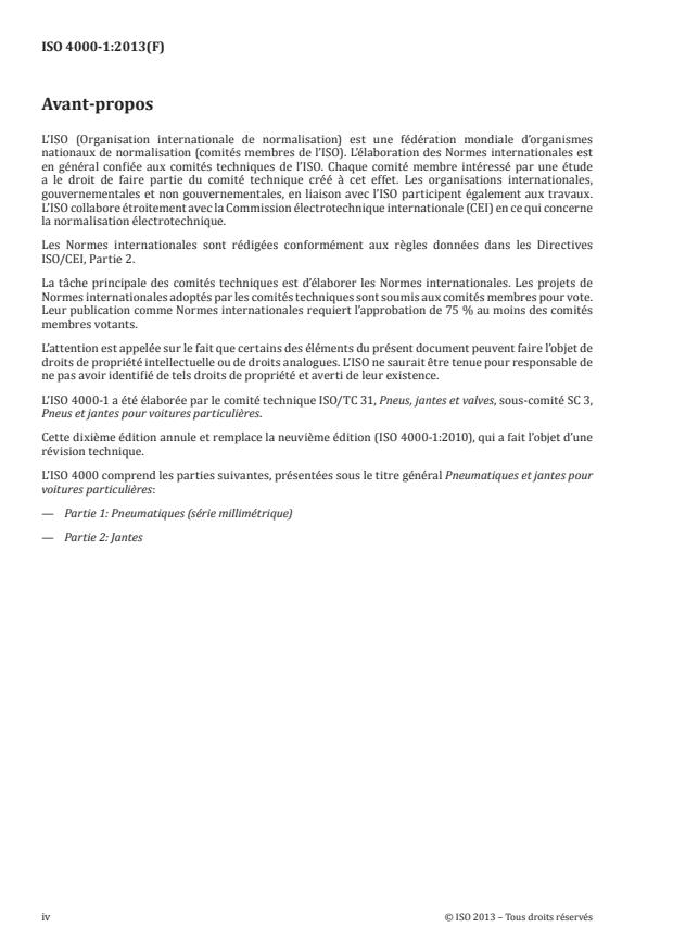 ISO 4000-1:2013 ISO 4000-1:2013 - Pneumatiques et jantes pour voitures particulieres - Page 4 preview