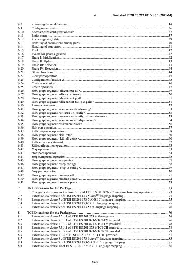 SIST ES 202 781 V1.8.1:2021 ETSI ES 202 781 V1.8.1 (2021-04) - Methods for Testing and Specification (MTS); The Testing and Test Control Notation version 3; TTCN-3 Language Extensions: Configuration and Deployment Support - Page 4 preview