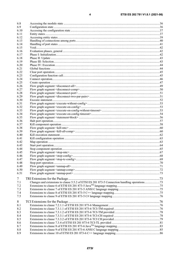SIST ES 202 781 V1.8.1:2021 ETSI ES 202 781 V1.8.1 (2021-06) - Methods for Testing and Specification (MTS); The Testing and Test Control Notation version 3; TTCN-3 Language Extensions: Configuration and Deployment Support - Page 4 preview
