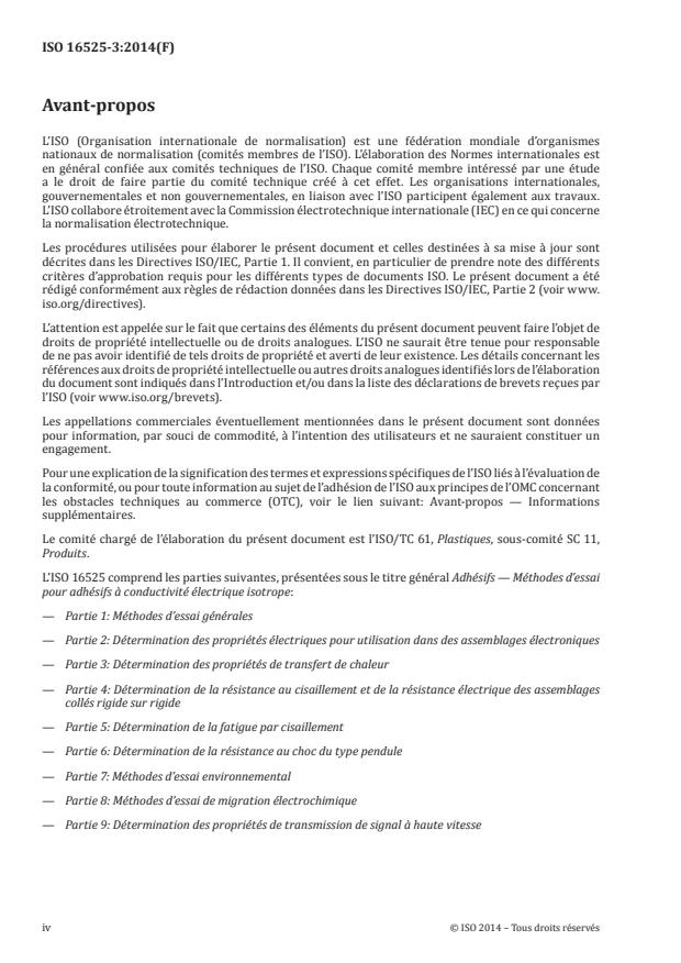 ISO 16525-3:2014 ISO 16525-3:2014 - Adhésifs -- Méthodes d'essai pour adhésifs a conductivité électrique isotrope - Page 4 preview