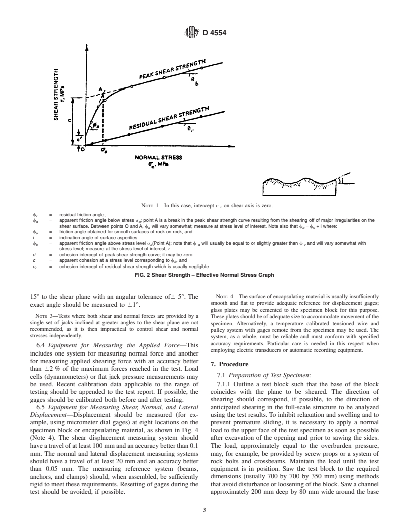 ASTM D4554-02 - Standard Test Method for In Situ Determination of Direct Shear Strength of Rock Discontinuities