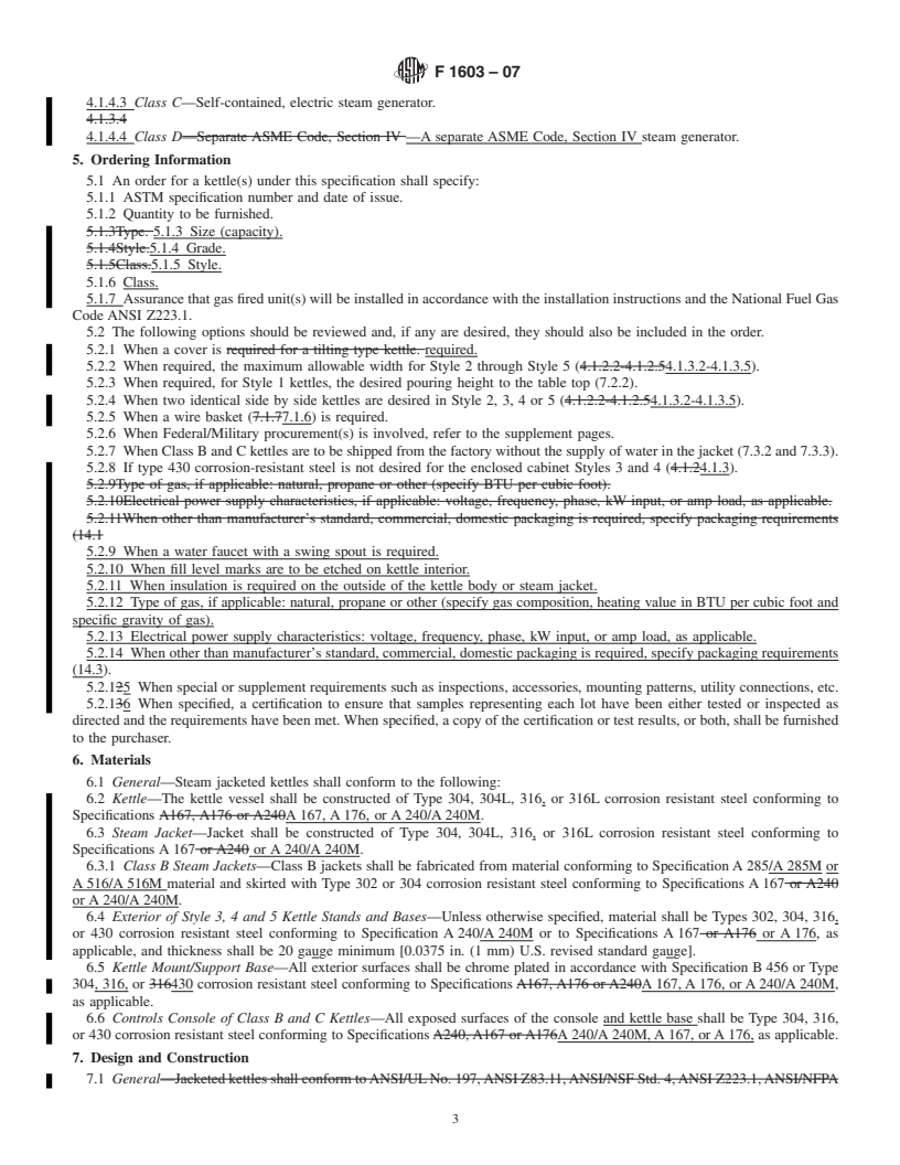 REDLINE ASTM F1603-07 - Standard Specification for Kettles, Steam-Jacketed, 32 oz to 20 gal (1 to 75.7 L), Tilting, Table Mounted, Direct Steam, Gas and Electric Heated