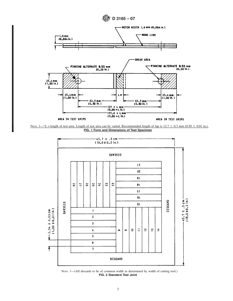 REDLINE ASTM D3165-07 - Standard Test Method for Strength Properties of Adhesives in Shear by Tension Loading of Single-Lap-Joint Laminated Assemblies