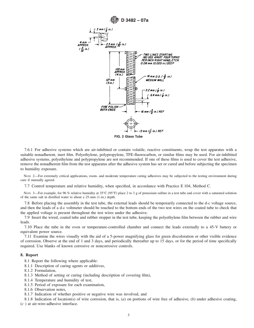 REDLINE ASTM D3482-07a - Standard Practice for Determining Electrolytic Corrosion of Copper by Adhesives