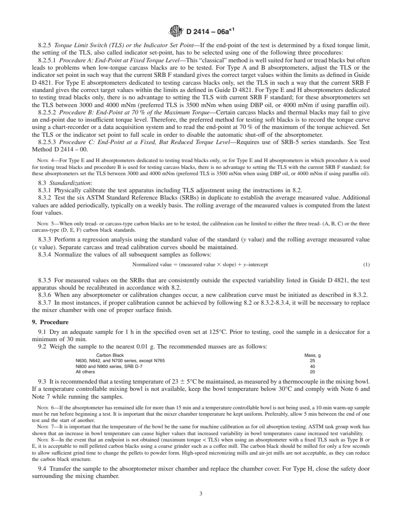 REDLINE ASTM D2414-06ae1 - Standard Test Method for Carbon Black-Oil Absorption Number (OAN)