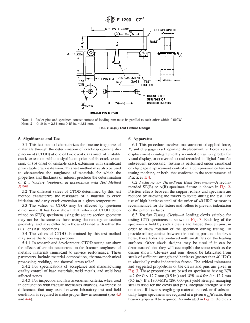 ASTM E1290-07e1 - Standard Test Method for Crack-Tip Opening Displacement (CTOD) Fracture Toughness Measurement