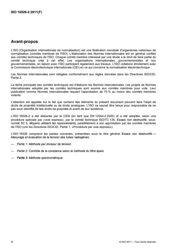 ISO 16526-2:2011 ISO 16526-2:2011 - Essais non destructifs -- Mesurage et évaluation de la tension des tubes radiogenes - Page 4 preview