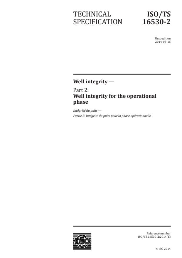 ISO/TS 16530-2:2014 - Well integrity