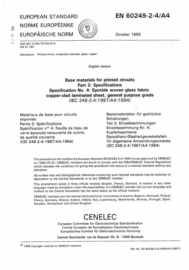 EN 60249-2-4:1997/A4:2002