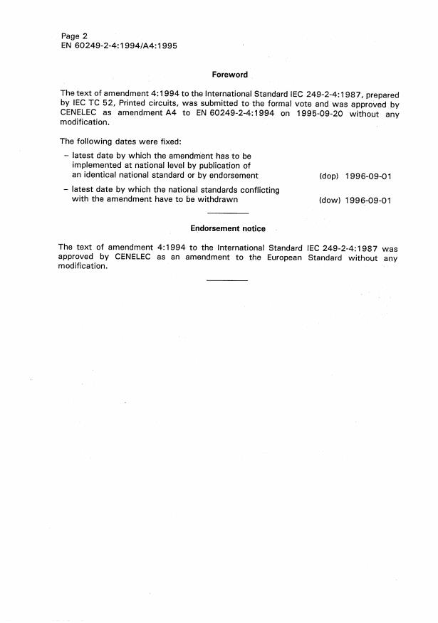 EN 60249-2-4:1994/A4:1995 EN 60249-2-4:1997/A4:2002 - Page 4 preview