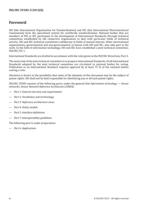 ISO/IEC 29182-5:2013 ISO/IEC 29182-5:2013 - Information technology -- Sensor networks: Sensor Network Reference Architecture (SNRA) - Page 4 preview