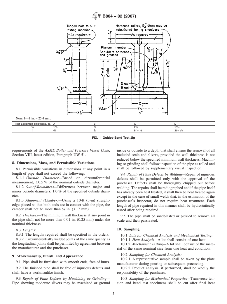 ASTM B804-02(2007) - Standard Specification for UNS N08367 and UNS N08926 Welded Pipe