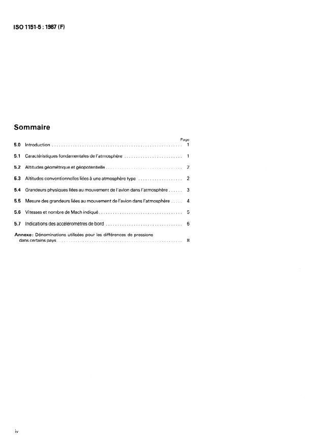 ISO 1151-5:1987 ISO 1151-5:1987 - Mécanique du vol -- Concepts, grandeurs et symboles - Page 4 preview