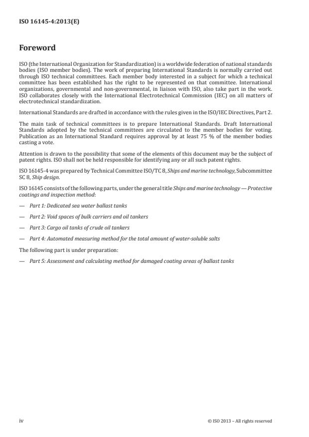 ISO 16145-4:2013 ISO 16145-4:2013 - Ships and marine technology -- Protective coatings and inspection method - Page 4 preview