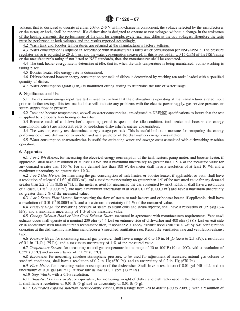 REDLINE ASTM F1920-07 - Standard Test Method for Performance of Rack Conveyor, Commercial Dishwashing Machines