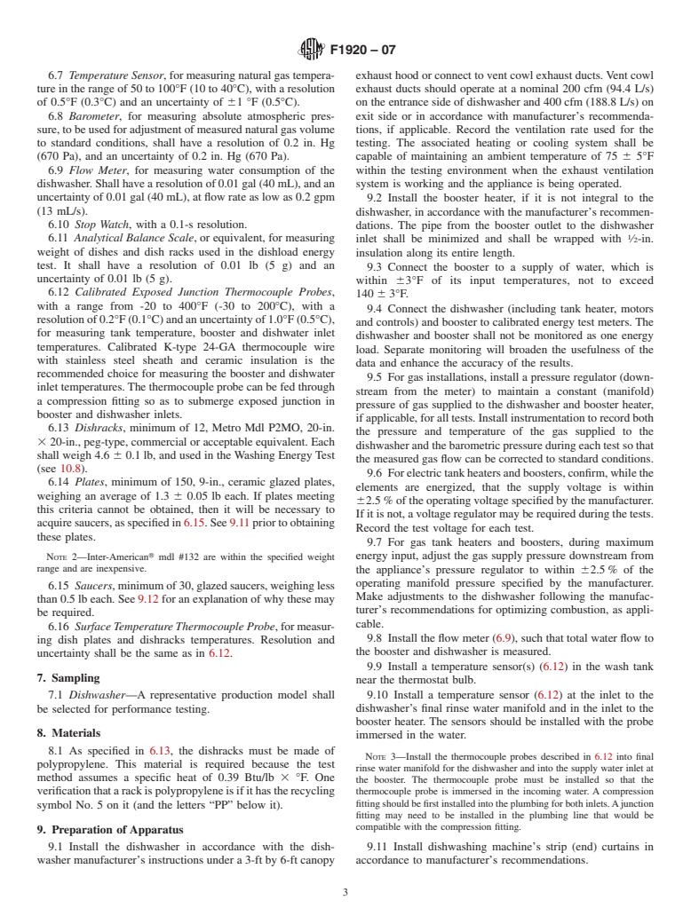 ASTM F1920-07 - Standard Test Method for Performance of Rack Conveyor, Commercial Dishwashing Machines