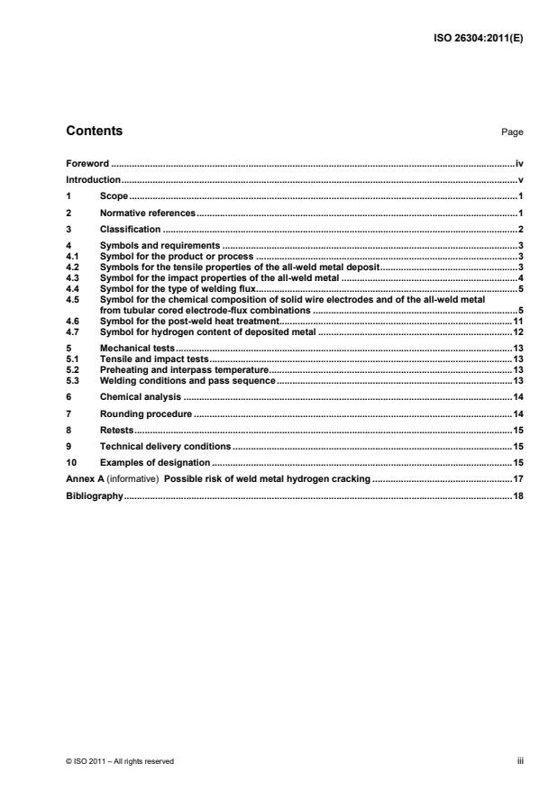 ISO 26304:2011 - Welding consumables -- Solid wire electrodes, tubular cored electrodes and electrode-flux combinations for submerged arc welding of high strength steels -- Classification