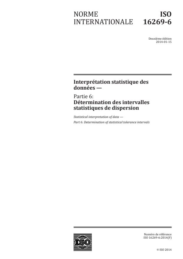 ISO 16269-6:2014 - Interprétation statistique des données