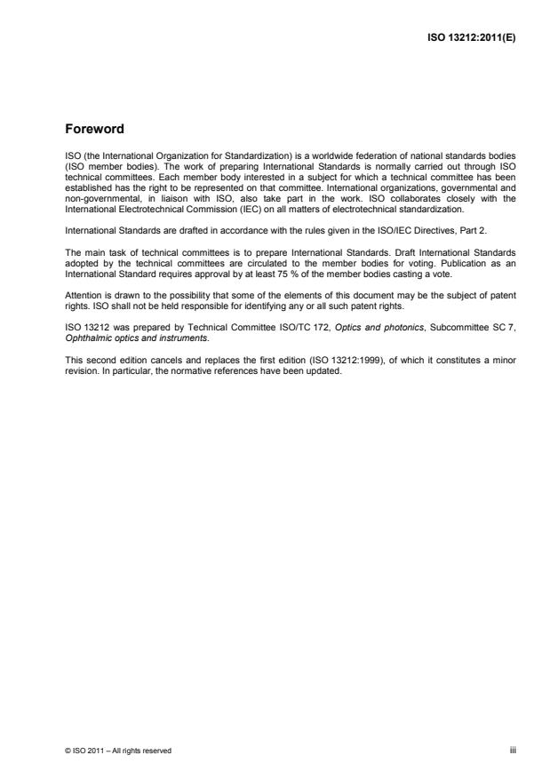 ISO 13212:2011 - Ophthalmic optics  -- Contact lens care products -- Guidelines for determination of shelf-life