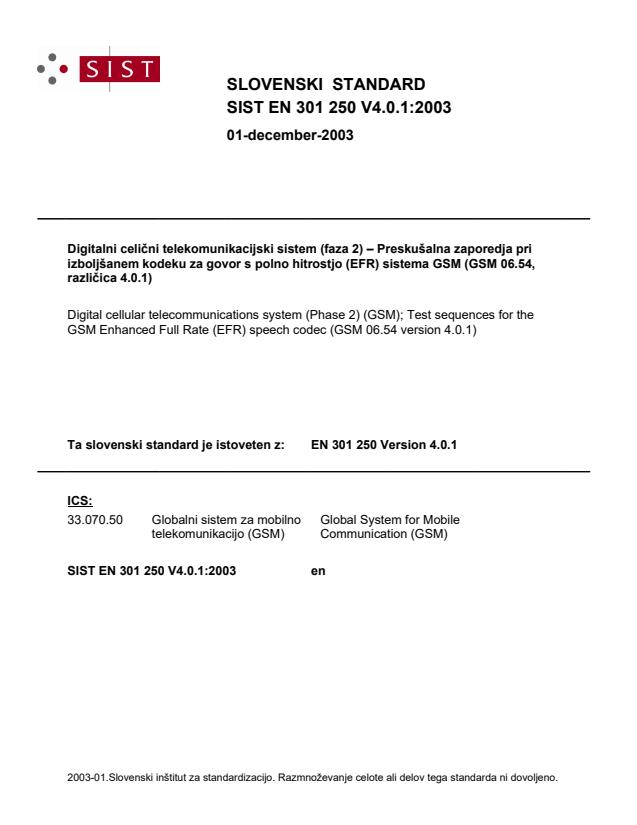 EN 301 250 V4.0.1:2003