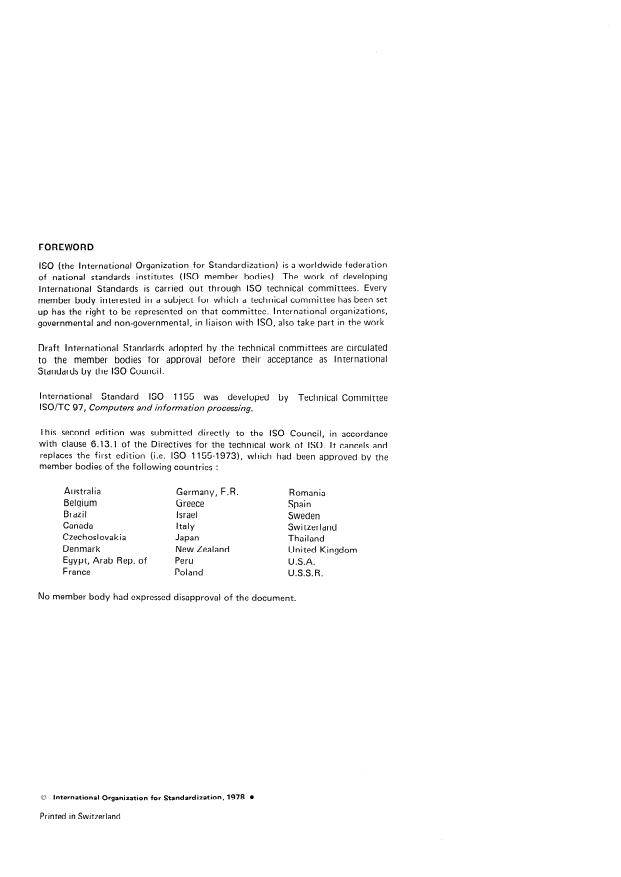 ISO 1155:1978 ISO 1155:1978 - Information processing -- Use of longitudinal parity to detect errors in information messages - Page 2 preview
