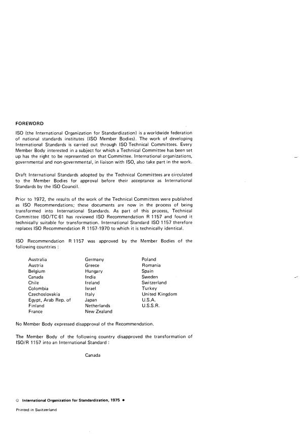 ISO 1157:1975 ISO 1157:1975 - Plastics -- Cellulose acetate in dilute solution -- Determination of viscosity number and viscosity ratio - Page 2 preview