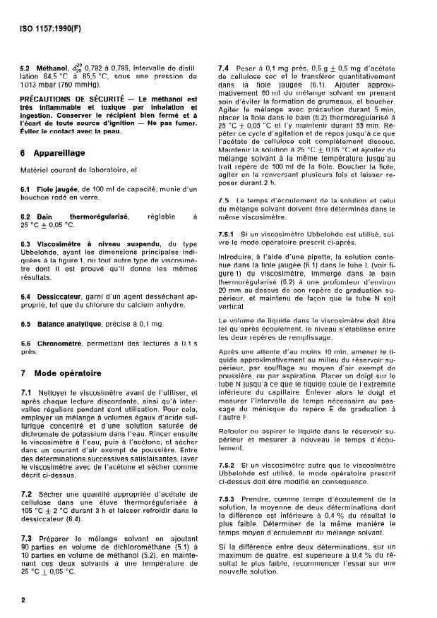 ISO 1157:1990 ISO 1157:1990 - Plastiques -- Acétate de cellulose en solution diluée -- Détermination de l'indice de viscosité et du rapport de viscosité - Page 4 preview
