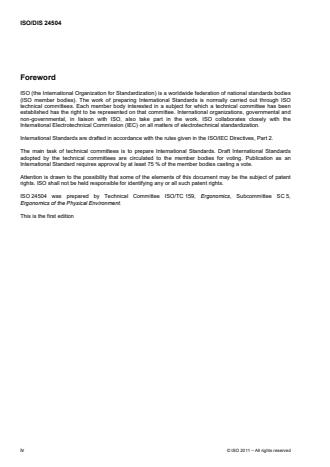 ISO 24504:2014 ISO 24504:2014 - Ergonomics -- Accessible design -- Sound pressure levels of spoken announcements for products and public address systems - Page 4 preview
