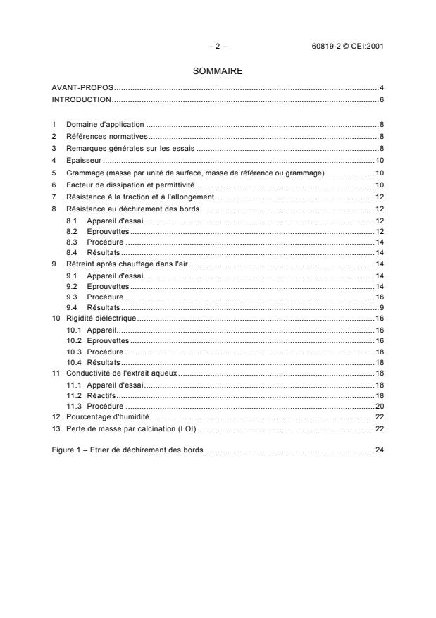 IEC 60819-2:2001 IEC 60819-2:2001 - Non-cellulosic papers for electrical purposes - Part 2: Methods of test - Page 4 preview