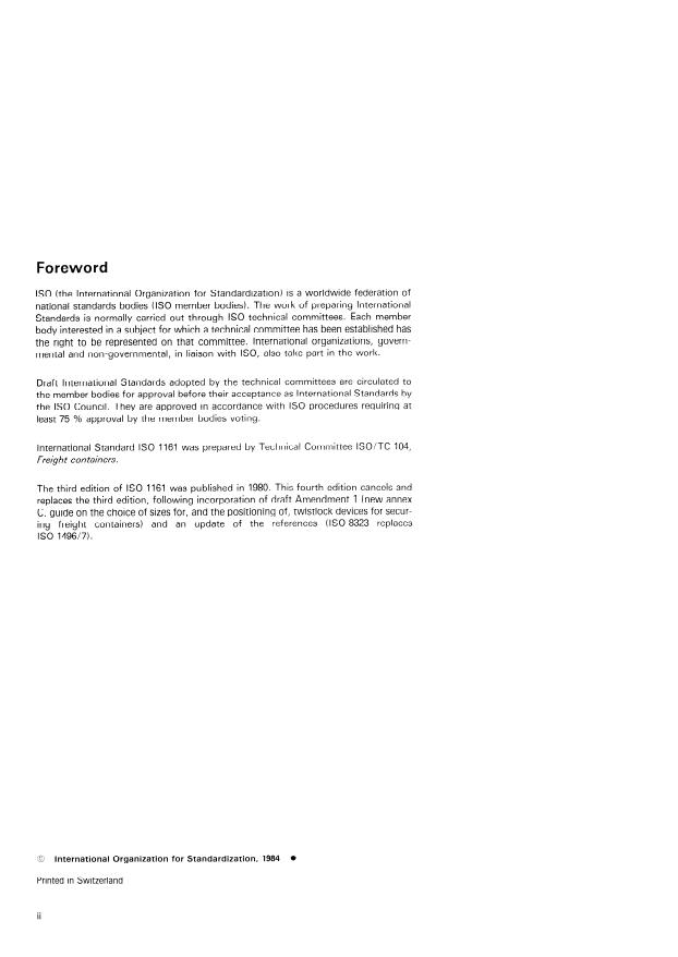 ISO 1161:1984 ISO 1161:1984 - Series 1 freight containers -- Corner fittings -- Specification - Page 2 preview